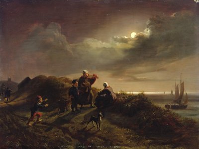 Sulla costa vicino a Scheveningen, 1842 da Jacob Gensler